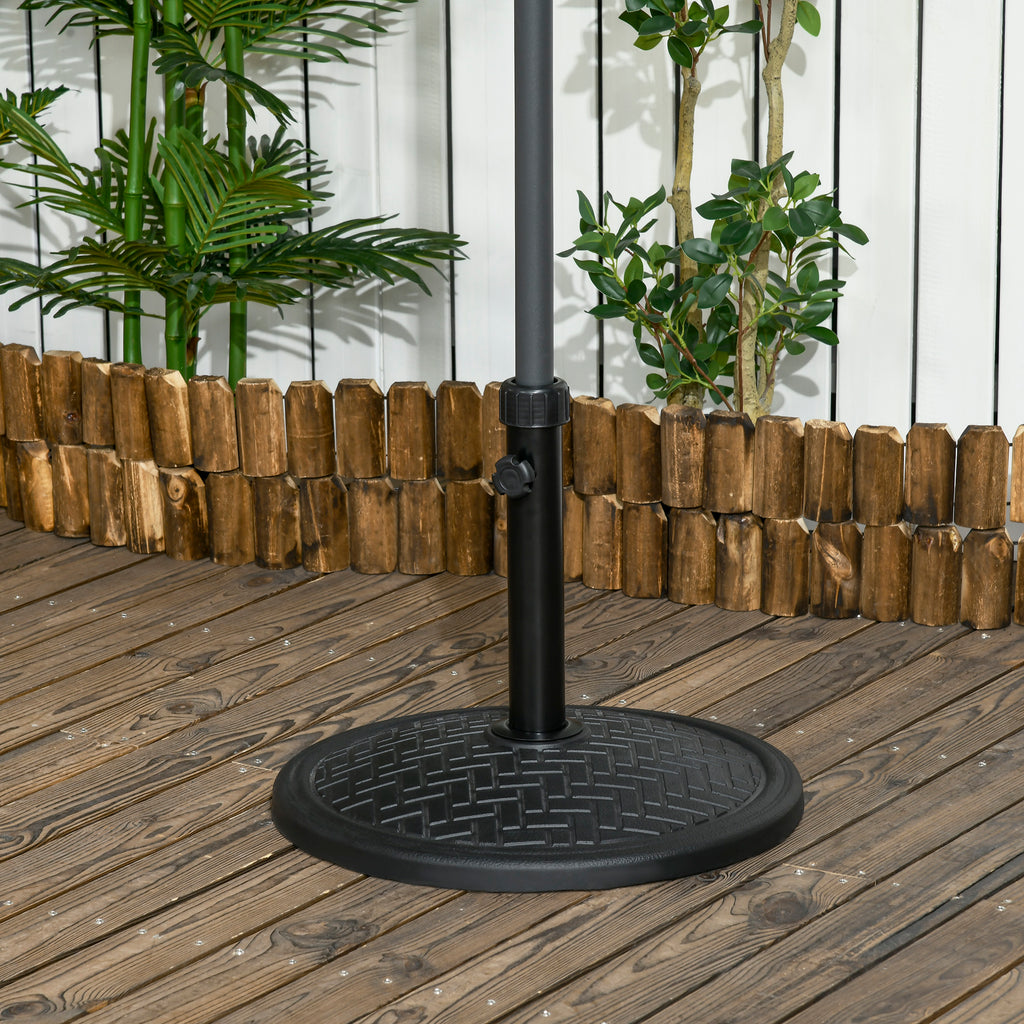 14kg Umbrella Base for Ø32-38 mm Poles, Metal and Concrete, Ø46 cm, Black