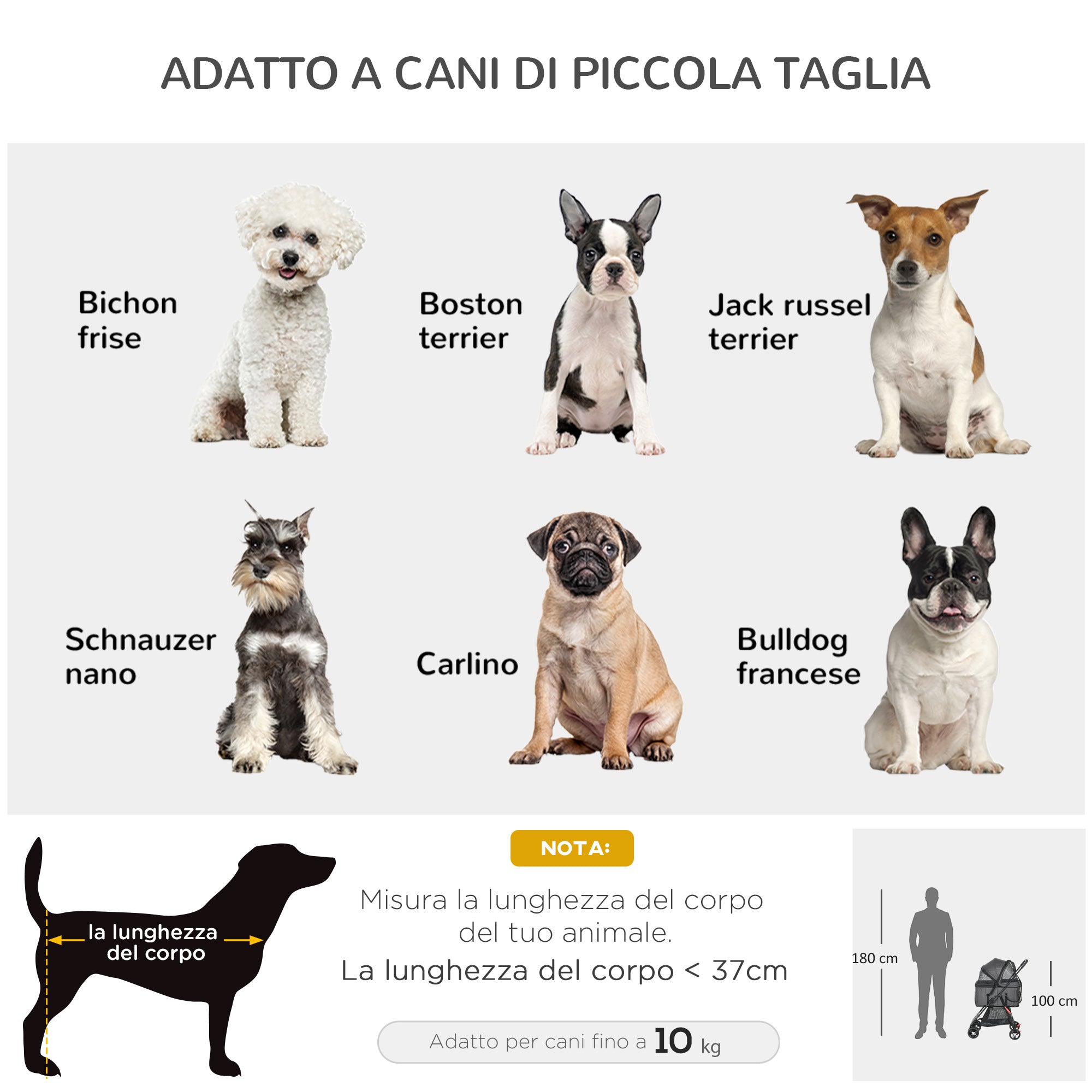 PawHut 3 in 1 Dog Stroller Convertible into Bag and Carrier with Leash and Cushion, Gray - Borgè