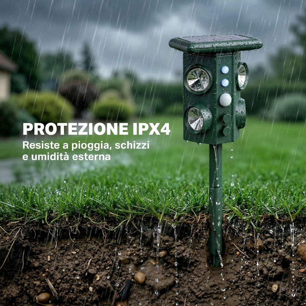 Outsunny Solar Ultrasonic Cat Repellent with 5 Modes, PIR Sensor and LED Flash