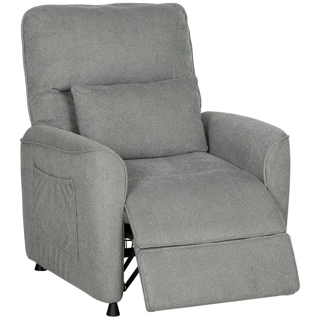 Recliner Chair with Heat, 8 Massage Points and 5 Modes, Chenille Fabric, Charcoal Grey