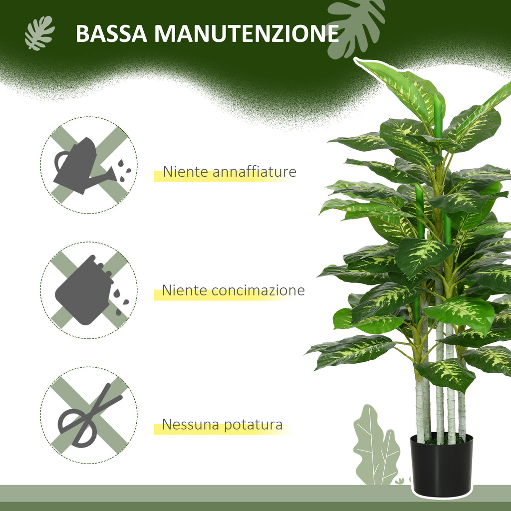 Decorative Artificial Plant 120 cm Tall with Black Pot for Indoor and Outdoor