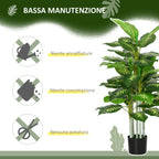 Decorative Artificial Plant 120 cm Tall with Black Pot for Indoor and Outdoor