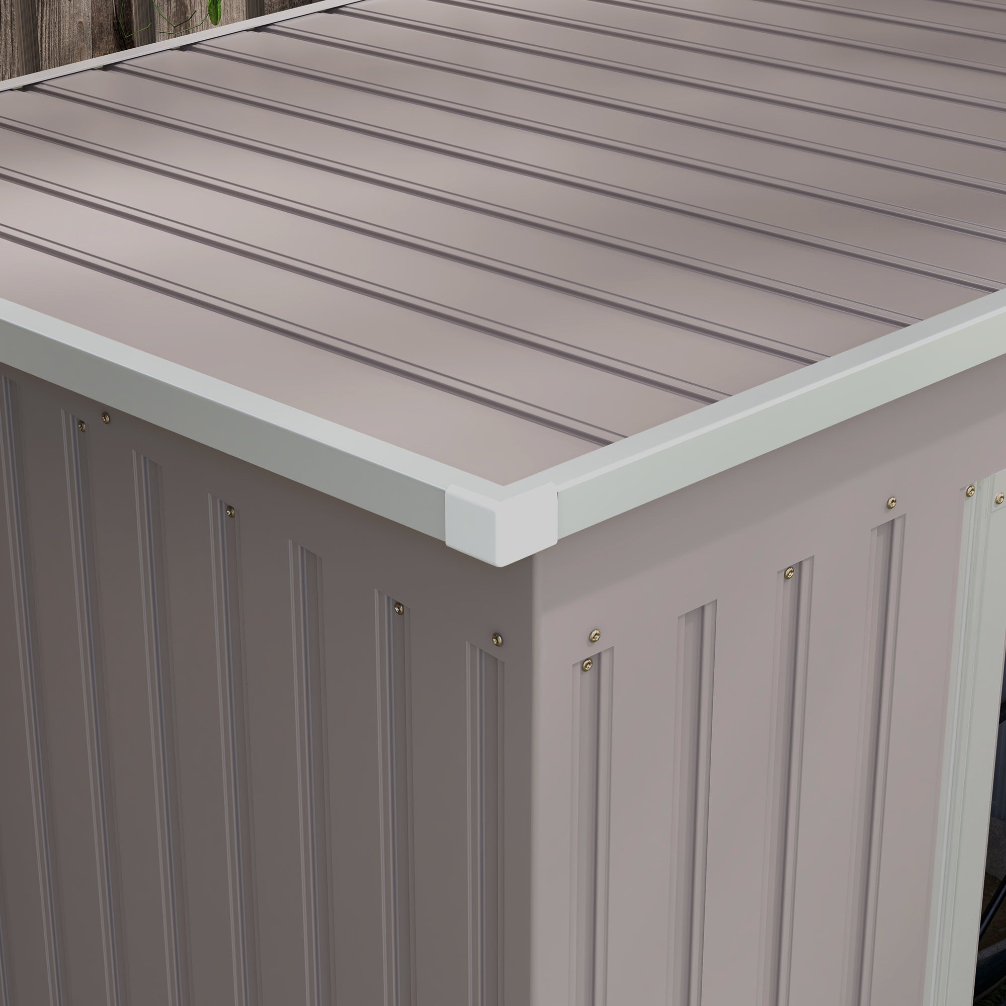Tool Shed with Sloped Roof, 2 Entrances and Air Intakes, in Galvanized Steel, 213x130x172 cm, Gray