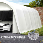 Outsunny Garage Car Awning Outdoor Garage UV50+ Galvanized Frame 3.6x7.2 m Cream