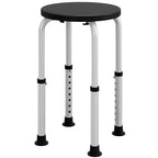 HOMCOM Non-Slip Shower Stool, Adjustable to 8 Heights, Made of Aluminum and PE, 32.5 x 41 x 35.5-54 cm, Black