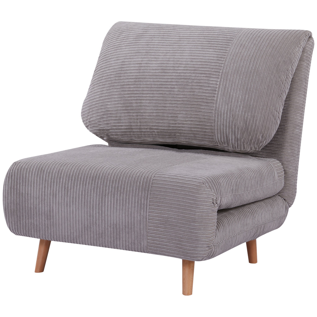 2-in-1 Reclining Sofa Bed with Extra-Large Seat, Velvet Effect, Grey