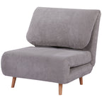 2-in-1 Reclining Sofa Bed with Extra-Large Seat, Velvet Effect, Grey