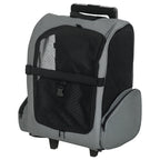 2-in-1 Pet Carrier Backpack for Dogs and Cats with Side Pockets, Telescopic Handle and Wheels, 42x25x55cm, Grey