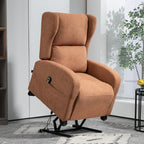 Velvet Lift Relax Chair with 160° Reclining Backrest with Remote Control, Dark Brown