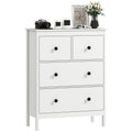 4-Drawer Chest of Drawers for Bedroom and Entrance Multipurpose Wooden, 74x35x97 cm, White