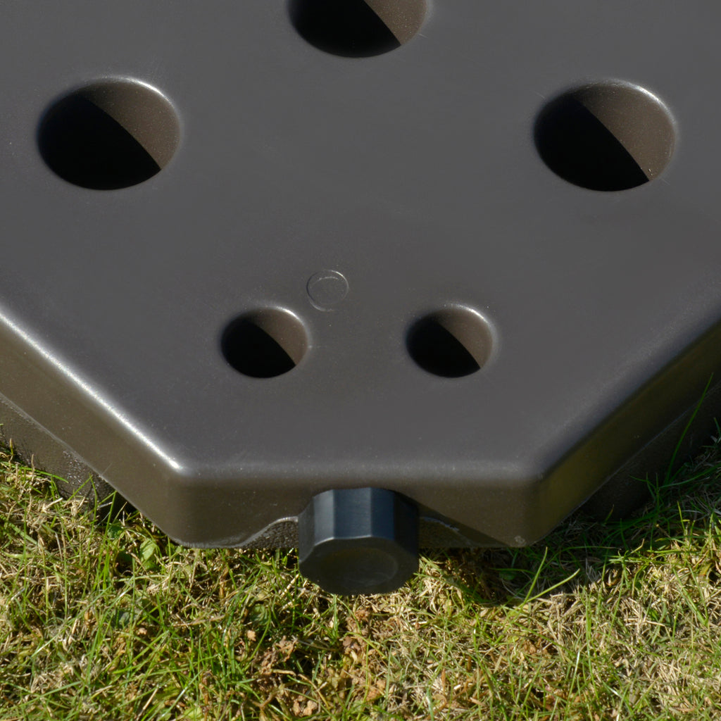 Decentralized Garden Umbrella Stand with Cross Base, Set of 4 HDPE Tiles 66x45x10cm