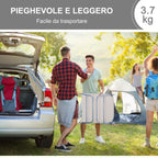 Folding Sun Lounger with Reclining Backrest and Cushion, 182x56x24.5cm