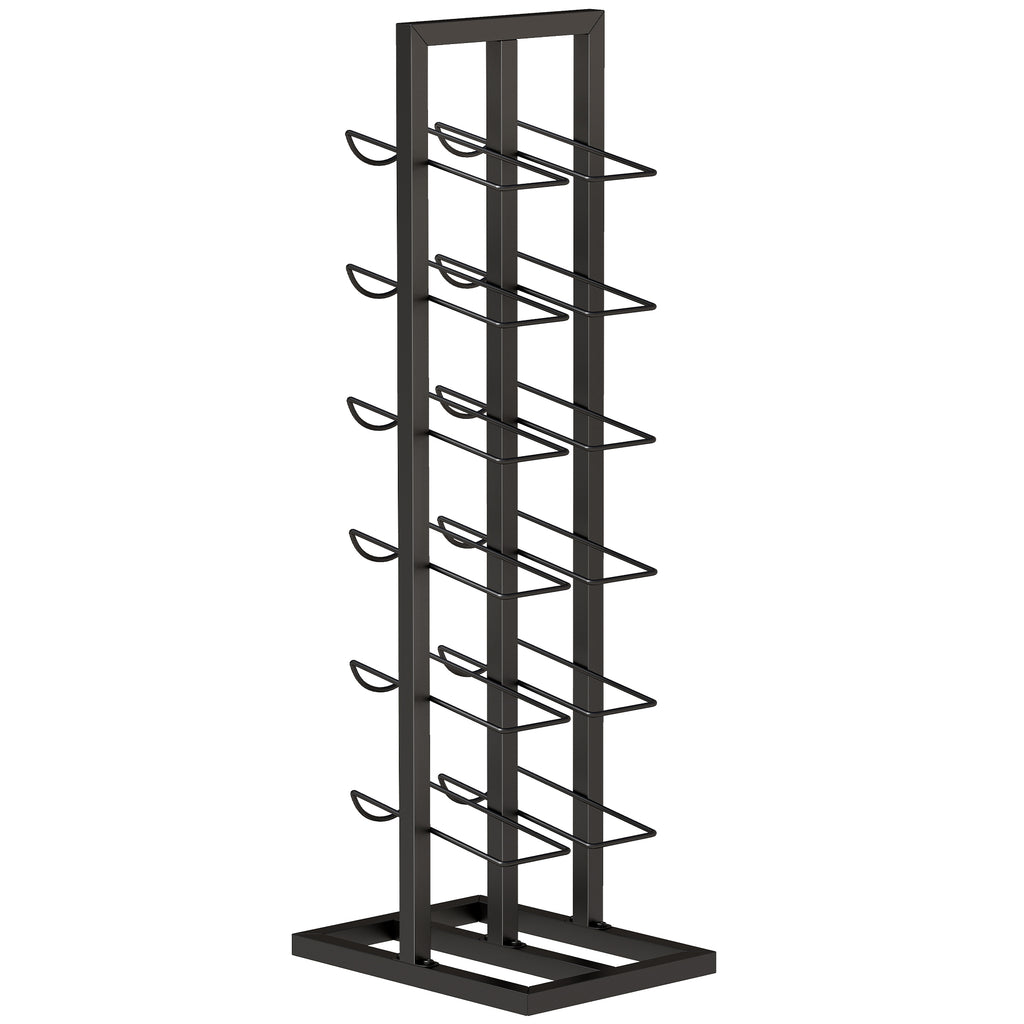 HOMCOM 12-Bottle Metal Floor-Standing Wine Rack, Black