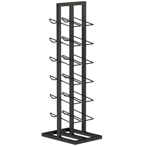 HOMCOM 12-Bottle Metal Floor-Standing Wine Rack, Black