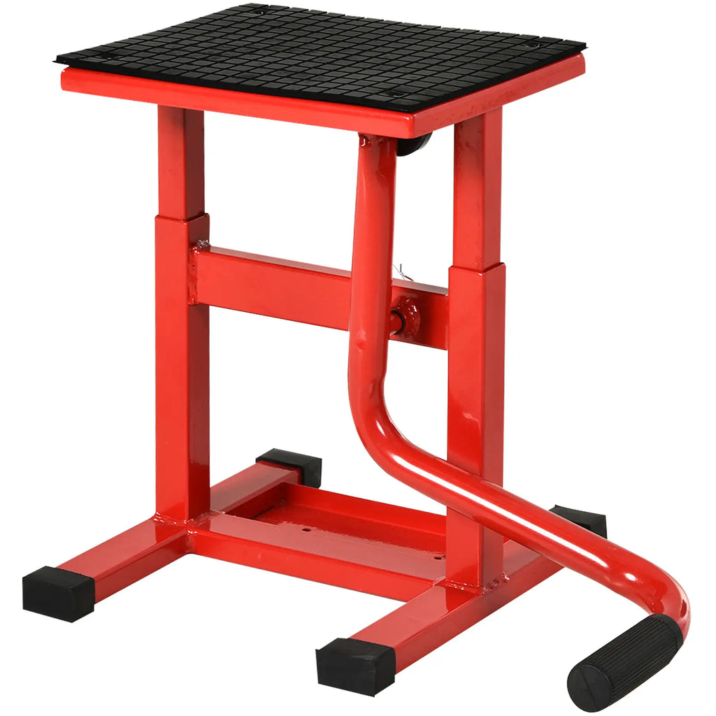 Steel Motorcycle Stand max 150kg with Rubber Surface and Crank, 48x34x43 cm, Red