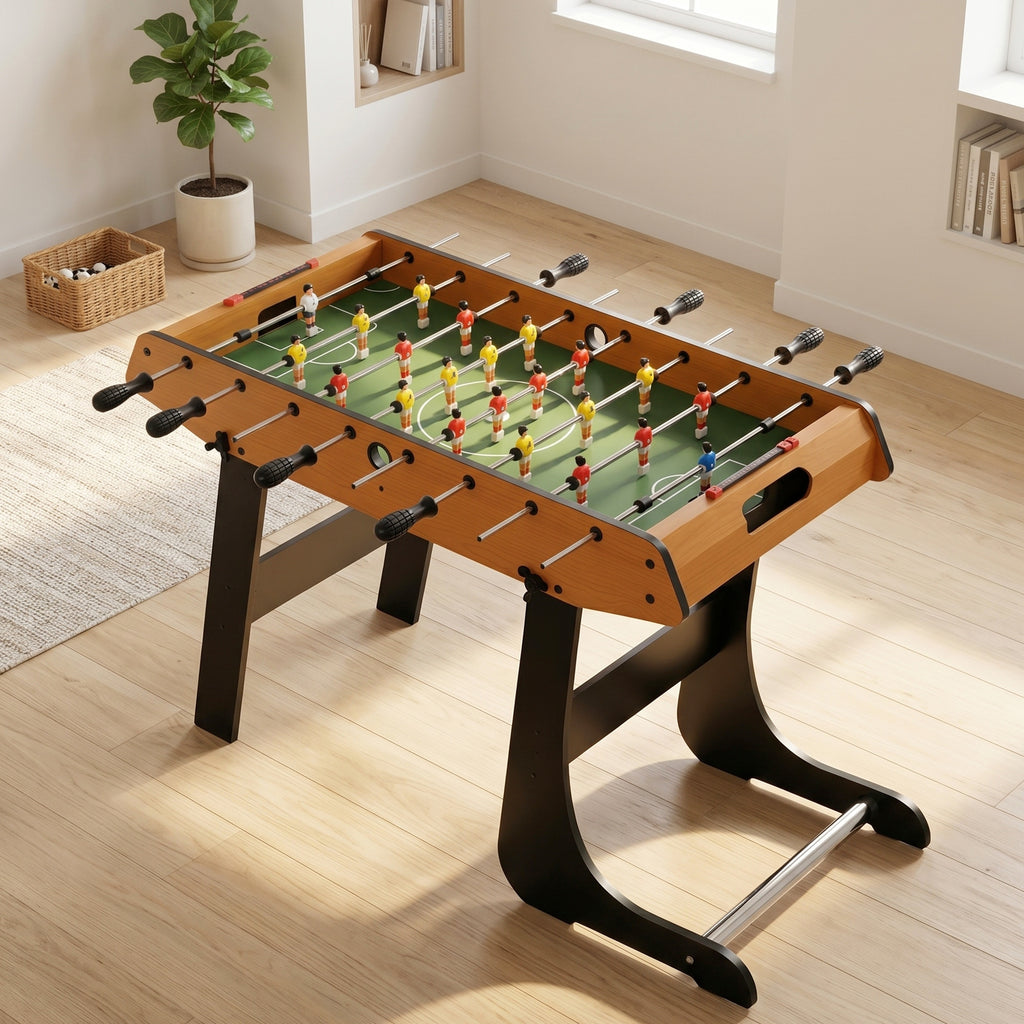 HOMCOM Mini Folding Table Football, 22 Players, 2 Balls, 2 Manual Scoreboards and Non-Slip Handles, Freestanding Family Game Set