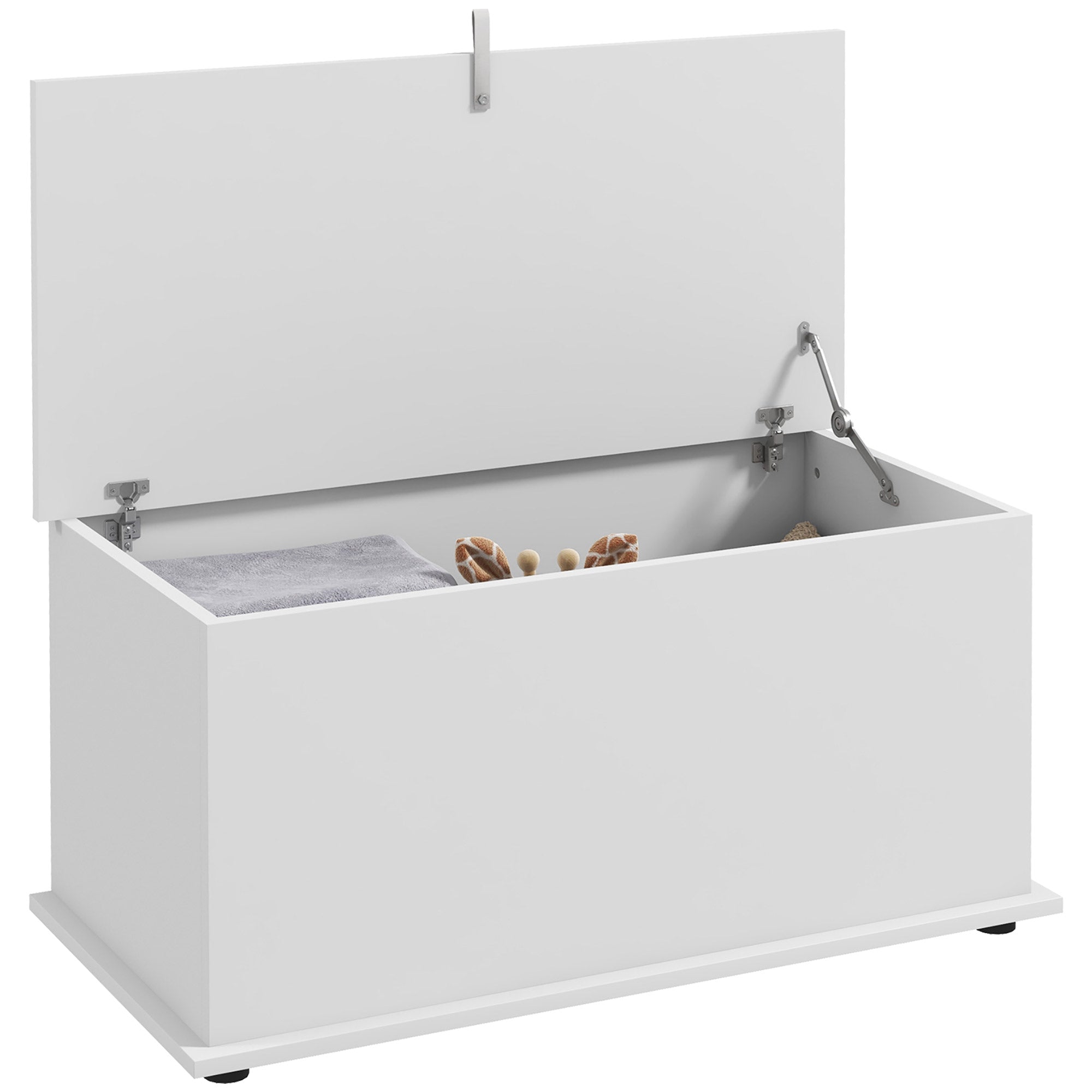 Multipurpose Wooden Storage Bench for Bedroom and Entrance, 80x40x40 cm, White