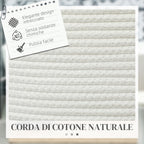 Portable and Foldable 36L Laundry Basket with Natural Cotton Handles, Ø38x45 cm, Cream