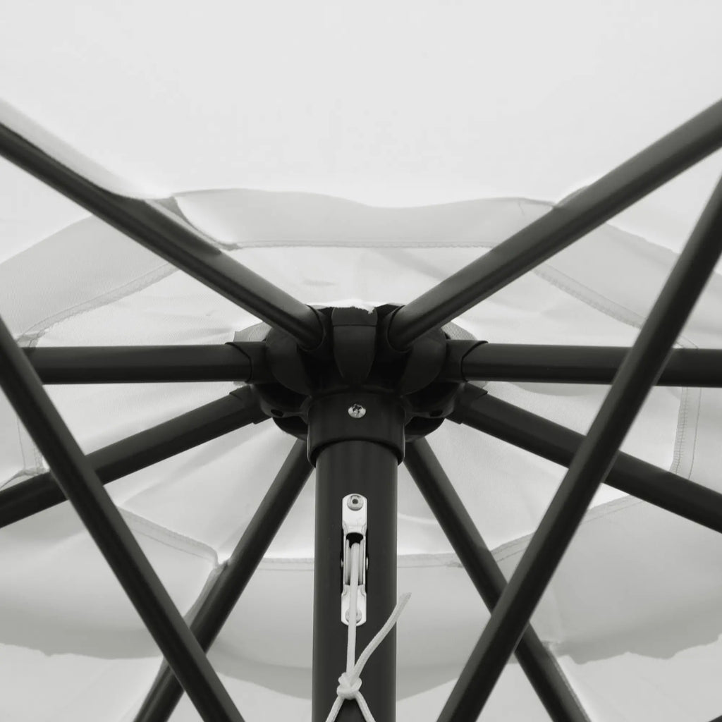 Garden Umbrella 3x2.5 m Tiltable with Removable Pole, in Metal and White Polyester - Borge' Group Limited