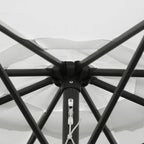 Garden Umbrella 3x2.5 m Tiltable with Removable Pole, in Metal and White Polyester - Borge' Group Limited