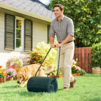 Outsunny 63L Lawn Roller with Scraper Blade, Metal, 123x58x40 cm, Dark Green