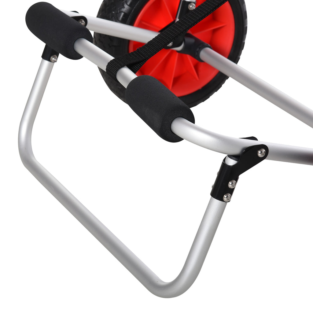 Folding Beach Trolley for Kayak and Canoe with Bumper, in Aluminum and NBR, 70x40x42 cm