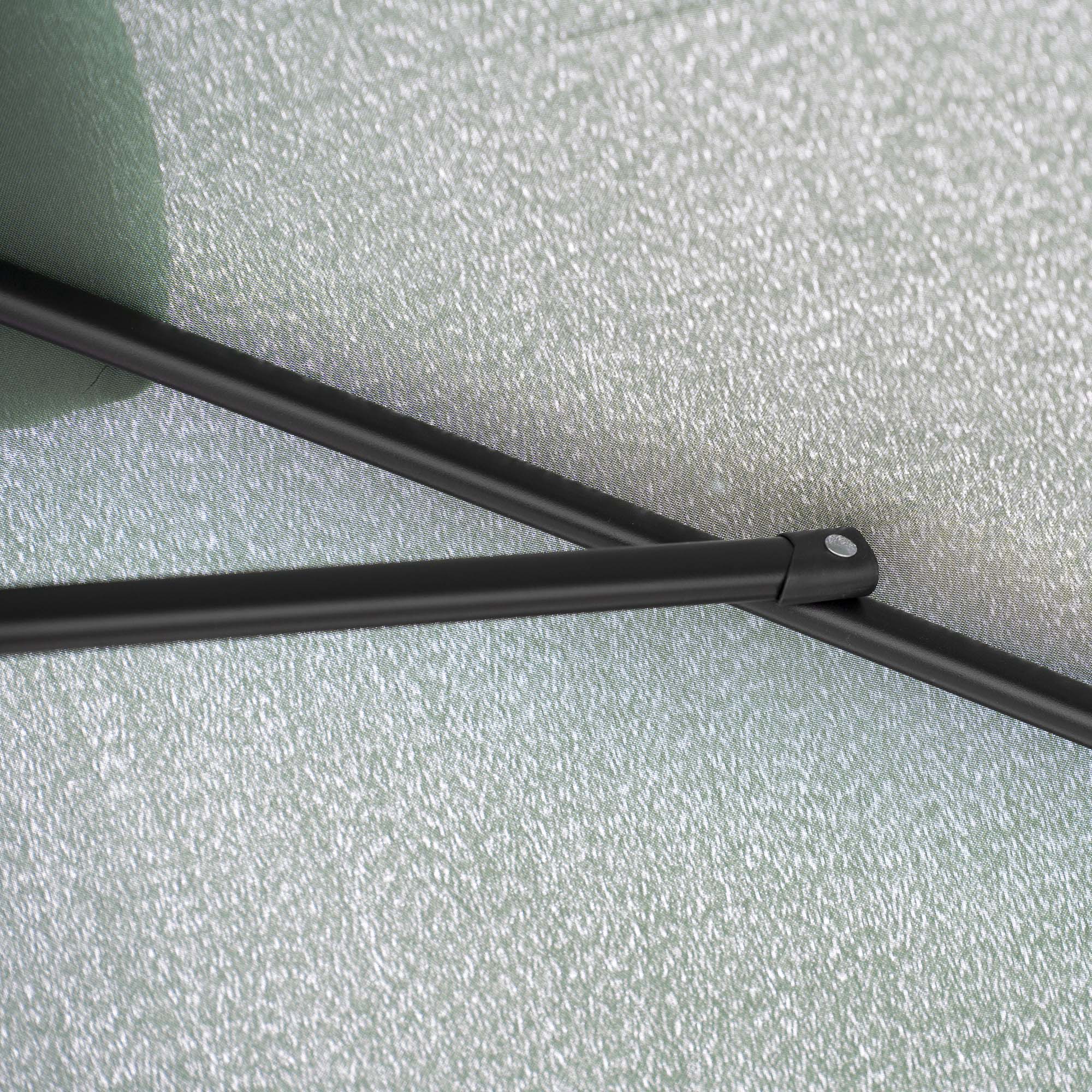 Rectangular Umbrella 2x3 m Foldable and Adjustable with Crank, in Aluminum and Polyester, Green and Black