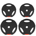SPORTNOW Weight Kit with 2 x 5 kg Discs and 2 x 2.5 kg Discs in Polypropylene and Sand, Ø27x4.5 cm and Ø24x3.5 cm, Black
