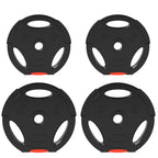 SPORTNOW Weight Kit with 2 x 5 kg Discs and 2 x 2.5 kg Discs in Polypropylene and Sand, Ø27x4.5 cm and Ø24x3.5 cm, Black