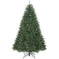 210cm Artificial Christmas Tree with Hinged Branches and Folding Metal Base, Green