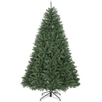 210cm Artificial Christmas Tree with Hinged Branches and Folding Metal Base, Green