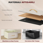 4-Drawer Folding Chest with 4 Pockets and 2 Hooks, Made of Wood, Steel and Fabric, 45x30x94.5 cm
