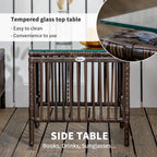 Outsunny set 2 sunbaths with padded cushions and table in rattan pe, brown and beige - Borgè