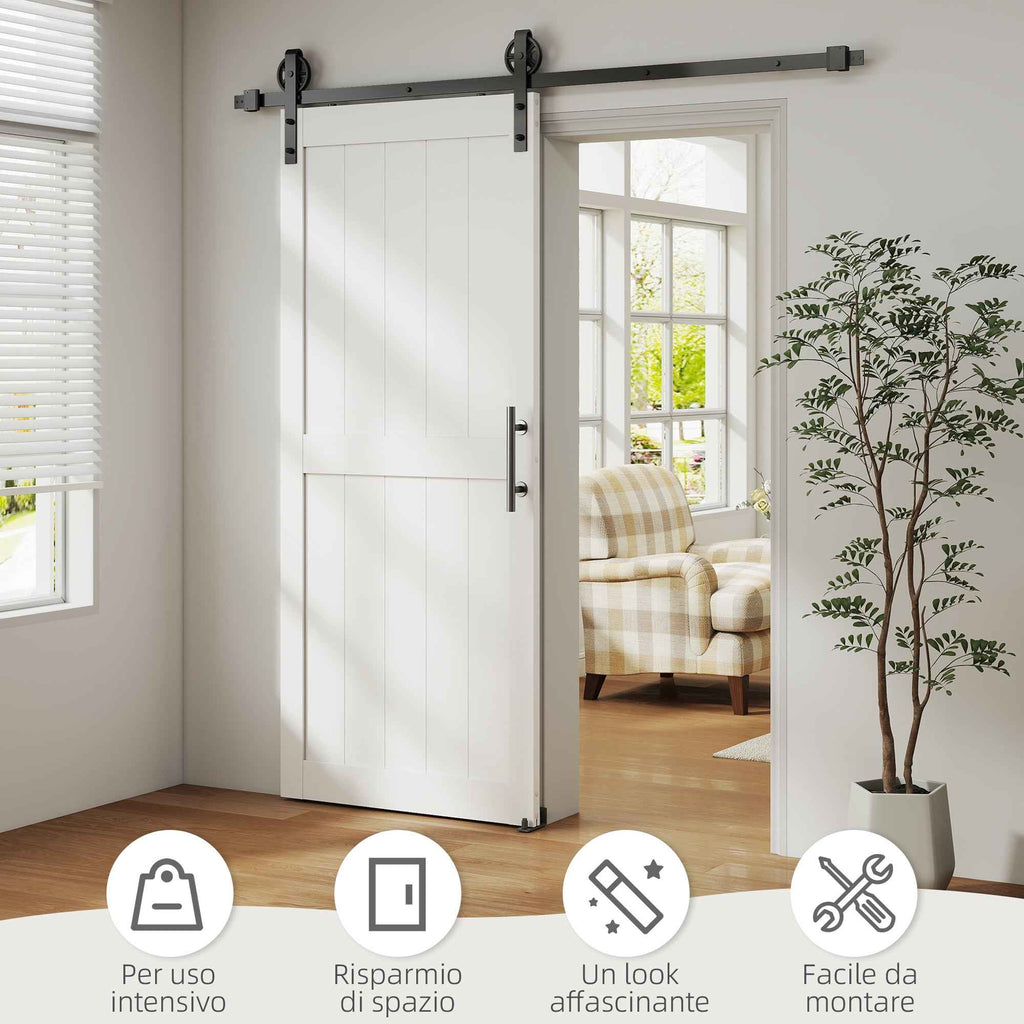 Sliding Door Industrial Style Interior Door, 81.3x213.4cm, Wood