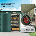 Outsunny Steel Tool Shed with 2 Vents and Latch, 249x121x183 cm, Green