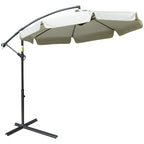 Garden Umbrella with Metal and Polyester Arm and Crank Opening, Ø2.7x2.7 m, Beige - Borge' Group Limited