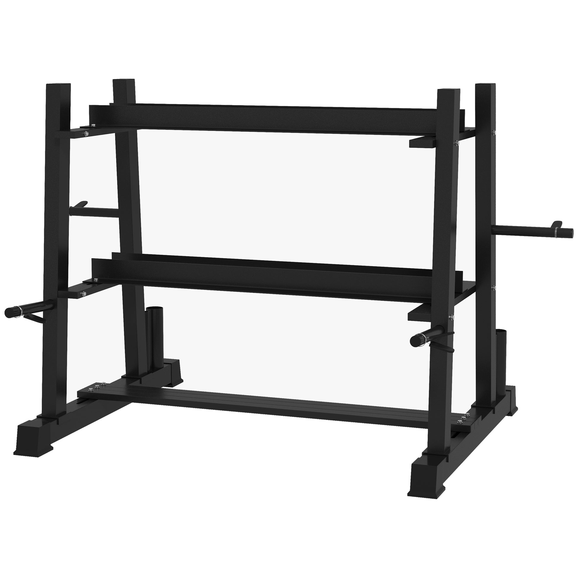 SportNow rack for steel dumbbells with 4 adjustable weights for weights and kettlebell, 131x75x80 cm, black - Borgè