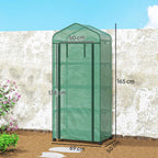 Outsunny 4-Tier Balcony Greenhouse with 4 Wheels and Roll-Up Entrance, Steel and PE, 69x50x165 cm, Green