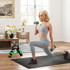 Set of 6 Dumbbell Weights (2x1 kg, 2x2 kg, 2x3 kg) of 12 kg with Stand/Kettlebell, in Metal and Multicolored Plastic