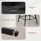 Set of 2 Swivel Bar Stools with Backrest and Armrests, Corduroy Upholstery and Footrest, Beige