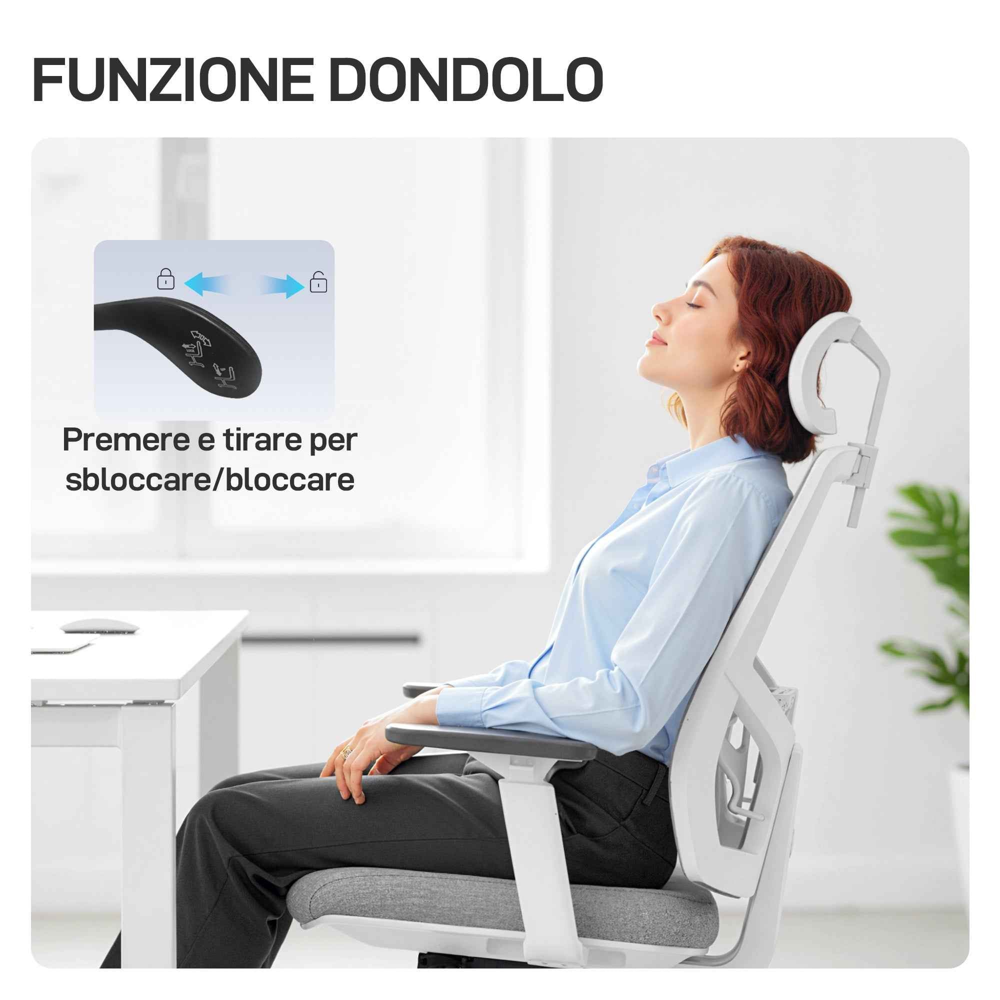 HOMCOM Ergonomic and Breathable Office Chair with 4D Dynamic Lumbar Support, 64.5x62.5x112-122 cm, Multicolor