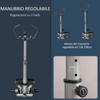 Stepper with Adjustable Handlebar, LCD Monitor and Elastic Bands, 55x53x118-128cm, Black