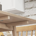 HOMCOM Space-saving folding table with 2 flaps for 2-4 people in pine wood, natural wood color - Borgè