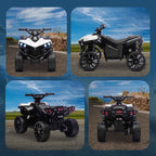 Kids' Electric Quad Bike ATV with 6V Rechargeable Battery, LED Headlights and Music, Ages 3-6 Years, White