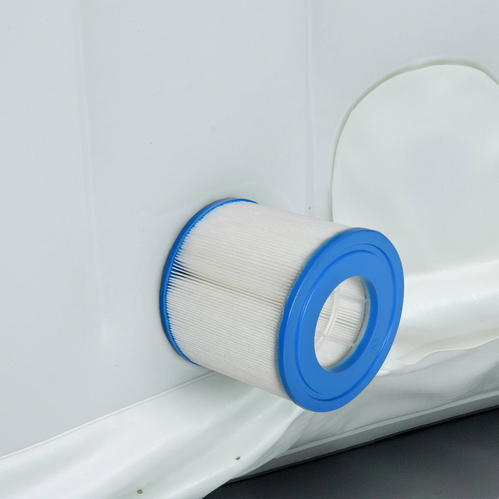 Set of 6 Filters for Inflatable Pools and Spas in Non-Woven Fabric, Ø10.5x8cm, Blue and White - Borge' Group Limited