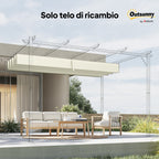 Outsunny Cream White Polyester Anti-UV Outdoor Pergola Cover with 8 Drainage Holes, 286x245 cm