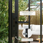 Safety Gate with Lock, 3 Keys and 2 Posts, in Galvanized Steel, 107x204 cm, Black