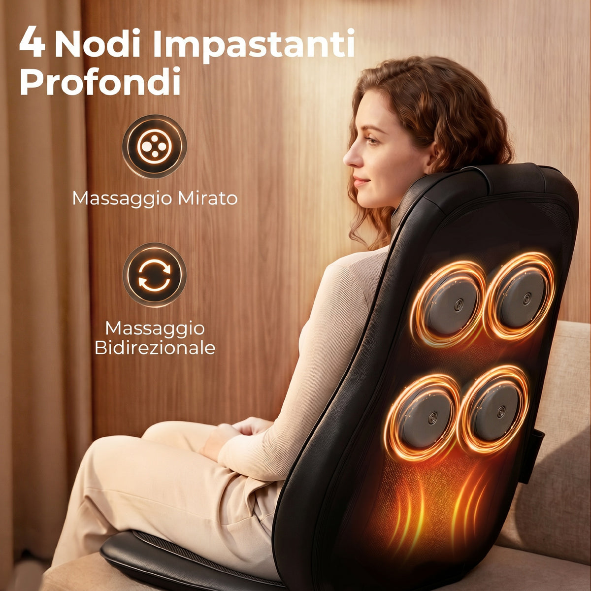HOMCOM Massage Seat with Heat, Shiatsu and Kneading for Back, Vibration for Hips and Thighs, Black