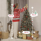 150cm Indoor Christmas Tree with 398 Branches, Pine Cones and Red Berries, Metal Base, Green