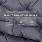 Outsunny 2-Seater Garden Cushion with Backrest for Benches and Swings, 132x110x10 cm, Dark Grey